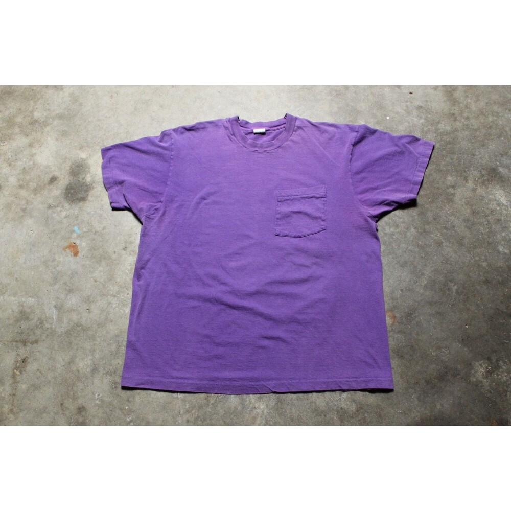 Vintage 1990's USA-Made Fruit of the Loom Single Stitch Purple Blank Shirt - XXL